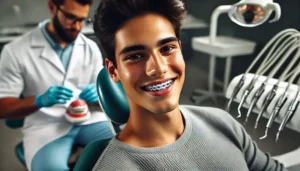 Adolescente en su tratamiento de ortodoncia de autoligado. La Evolución de la Ortodoncia De los Brackets Tradicionales a Invisalign