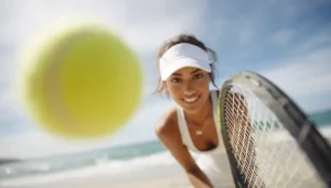 Adolescente jugadora de tenis. Ortodoncia y deportes